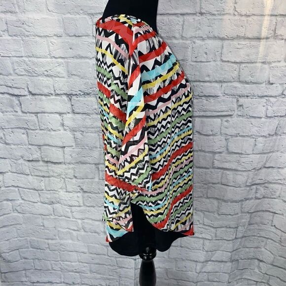 Robert Louis womens LG tank top w/multicolor sheer top - Picture 7 of 12